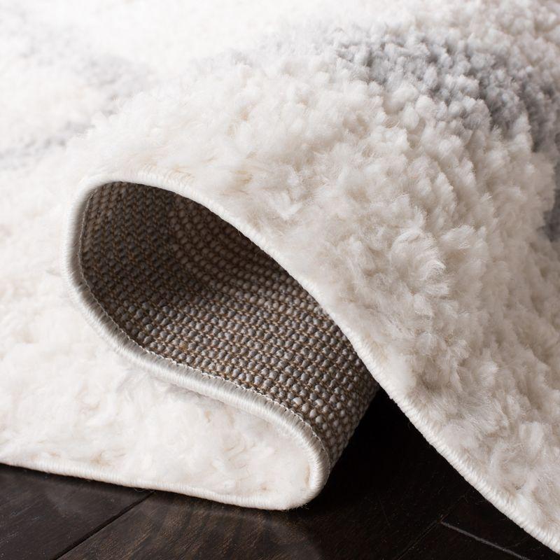 Parma Shag PMA521 Power Loomed Indoor Area Rug - 5'3"x7'6" - Cream/Grey - Safavieh