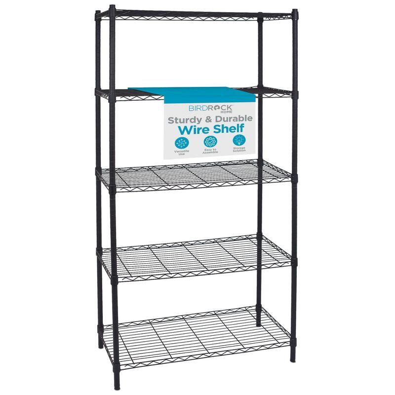 Internet's Best 5-Tier Wire Shelving - Flat Black - Heavy Duty Shelf
