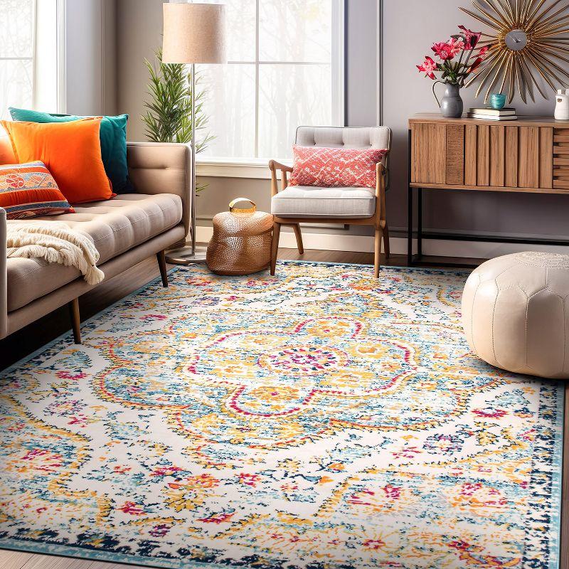 World Rug Gallery Distressed Vintage Bohemian Area Rug