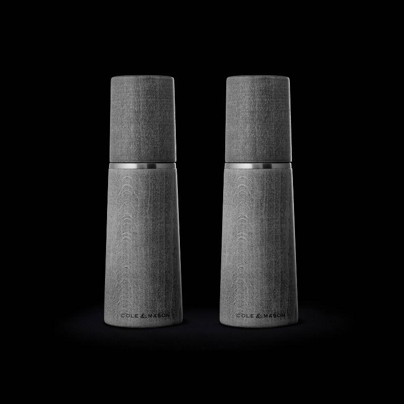 Gray Beechwood Electric Salt and Pepper Grinder Set