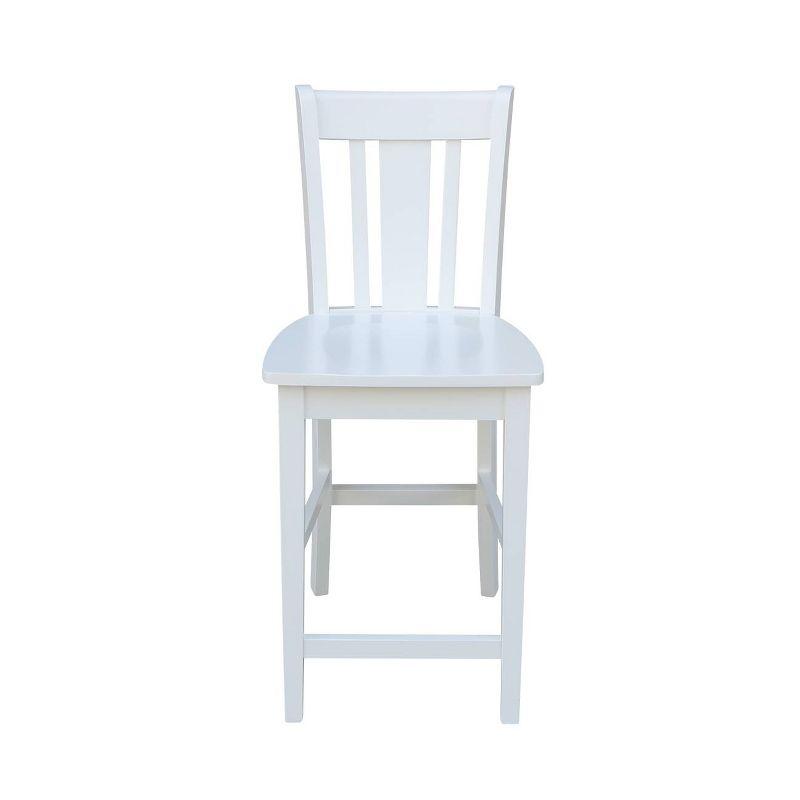 24" San Remo Counter Height Barstool Off White - International Concepts: Solid Wood, Slat Back