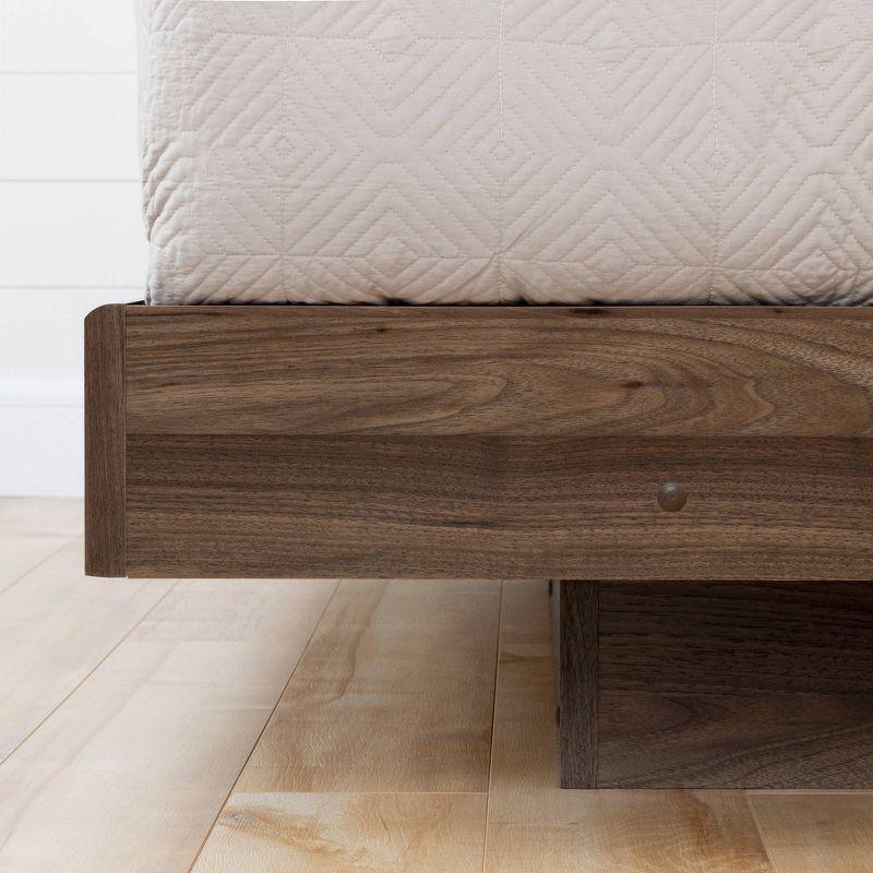 Queen Flam Complete Bed Natural Walnut/Matte Black - South Shore