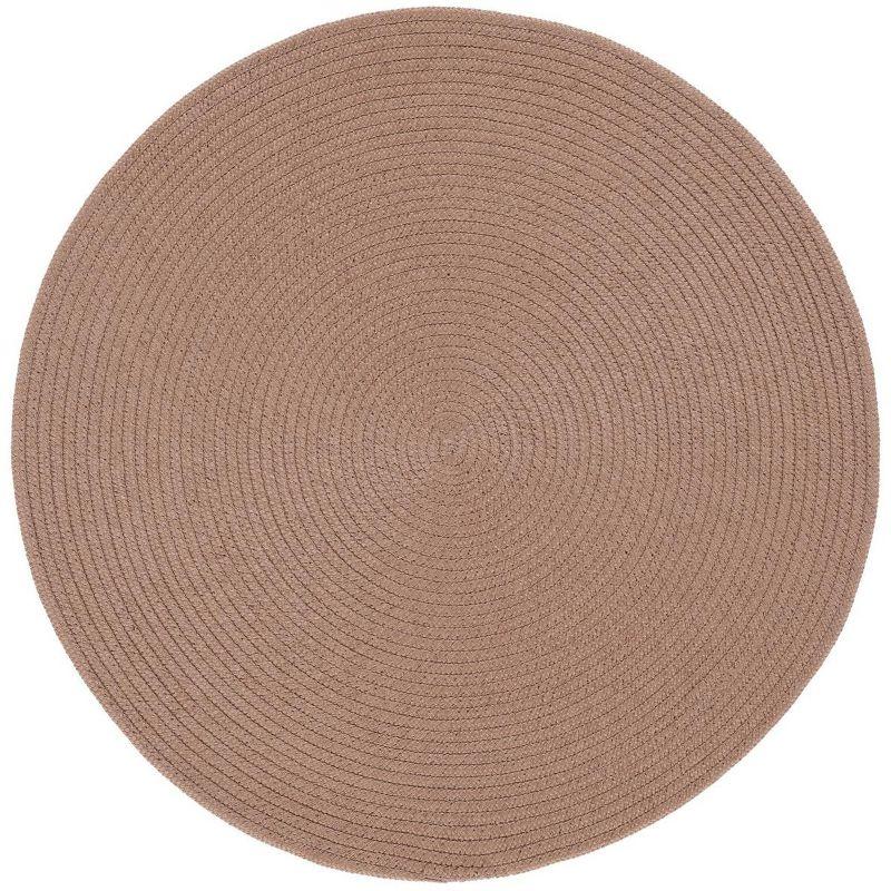 Coastal Charm Handwoven Gray Synthetic 3' Round Braided Rug