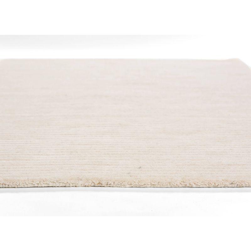 Momeni 2'x4' Asher Solid Handloomed Area Rug White: Wool, Medium Pile, Handmade, Indoor, Accent Rug