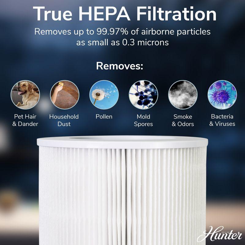 Hunter HP670 True HEPA Digital Tall Tower Air Purifier for Allergies, Removes Dust, Smoke, Mold, and Pollen, Covers up to 195 Sq. Ft.,