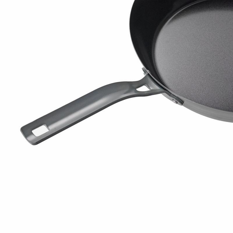 Commercial CHEF 12" Carbon Steel Skillet, Non Stick Frying Pan with Ceramic Coating