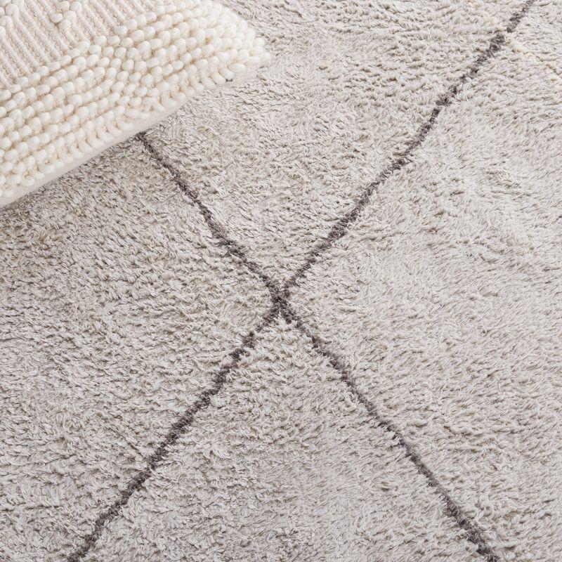 Easy Care ECR210 Hand Woven Machine Washable Indoor Area Rug - Grey/Ivory - 5'x8' - Safavieh