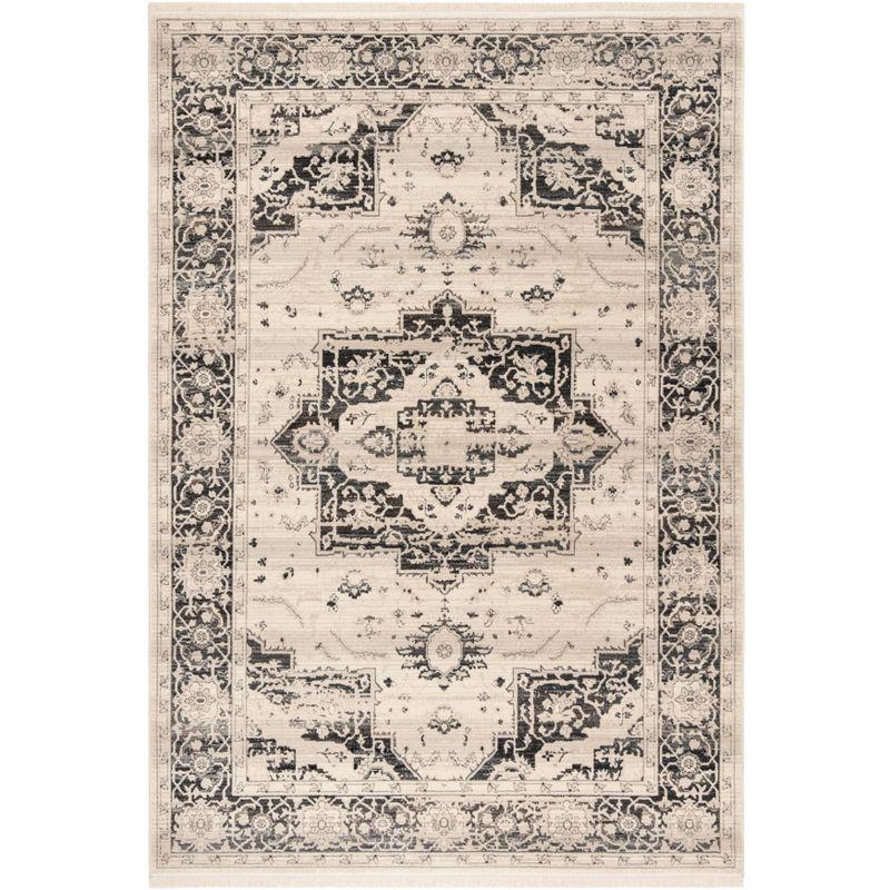 Vintage Persian VTP447 Power Loomed Indoor Area Rug - Ivory/Charcoal - 5'x7'6" - Safavieh