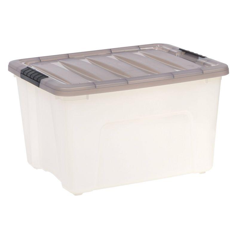 IRIS USA, Inc. Plastic Storage Box with Latching Lid in Clear