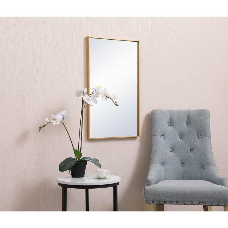 Elegant Lighting Metal frame rectangle mirror 18x28 inch in brass
