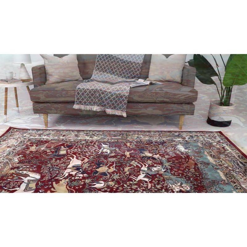 Unique Loom Narenj Birmingham Floral Indoor Woven Fringe Area Rug