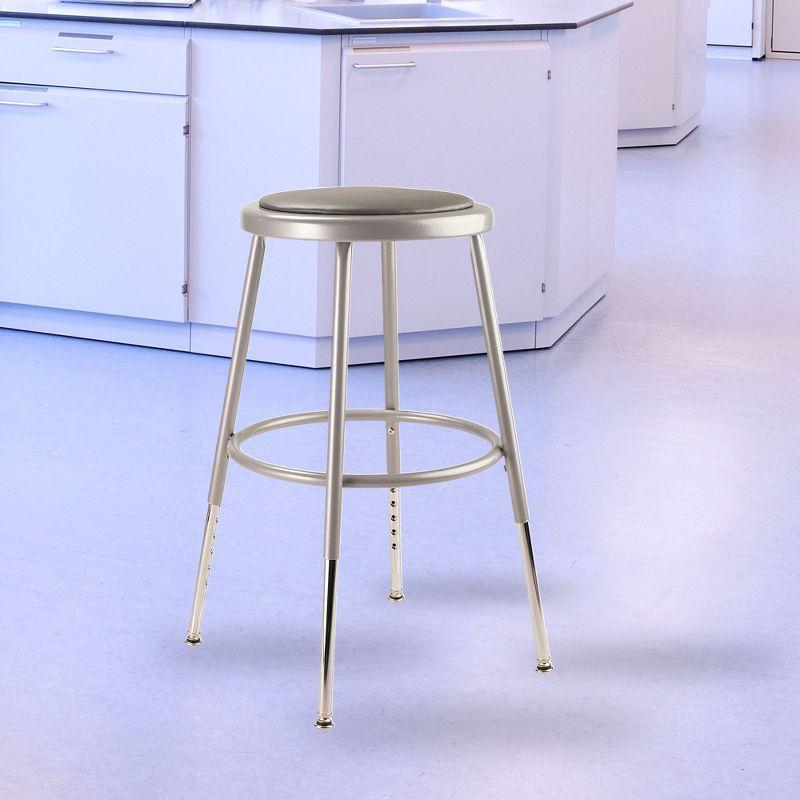 National Public Seating NPS Adjustable Heavy Duty Vinyl Padded Steel Stool