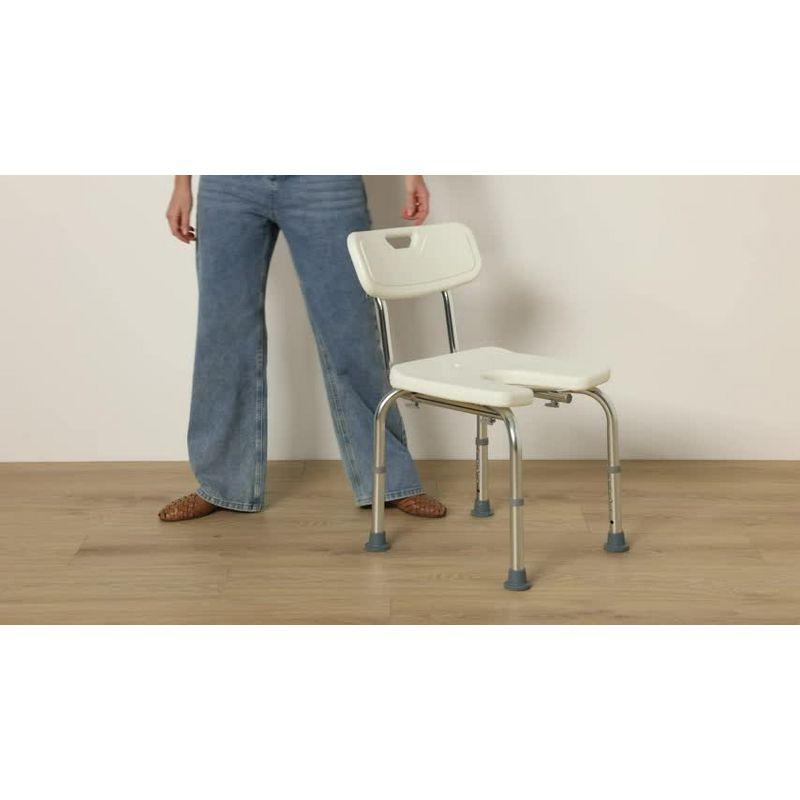 DMI Slip Resistant Adjustable Bath Seat - HealthSmart: Bath Chair for Seniors, Medical Shower Bench, 250lb Capacity