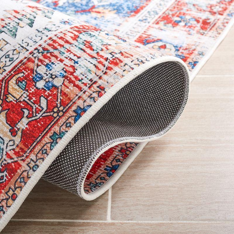 Tucson Vintage Persian TSN102 Power Loomed Machine Washable Skid-Resistant Indoor Area Rug - Blue/Red - 6'x9' - Safavieh