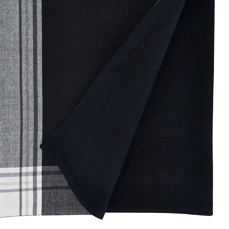 Gray Cotton Stripe Border Table Runner