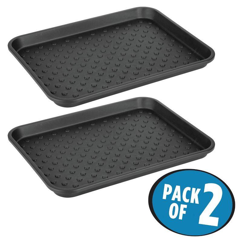 Black Plastic Under Sink Mat Tray Set of 2