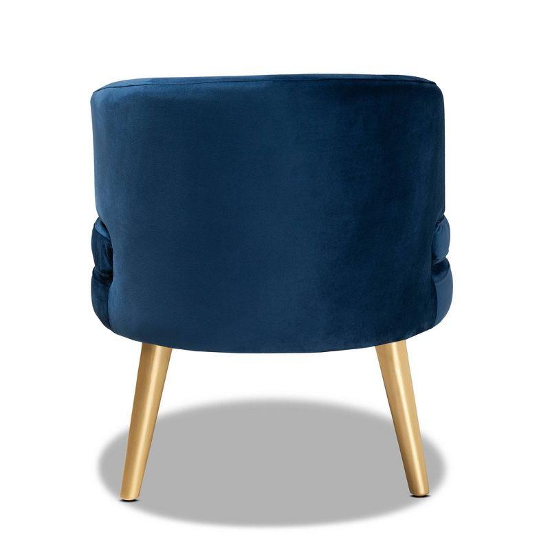 Baptiste Glam and Luxe Velvet Fabric Upholstered Wood Accent Chair - Baxton Studio