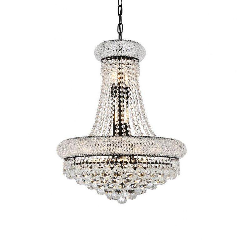 Black and Clear Crystal 14-Light Mini Chandelier