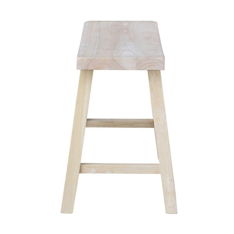 Classic Unfinished Solid Wood 18" Swivel Saddle Stool