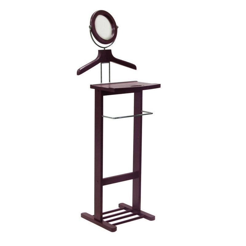 Carson Valet Stand - Dark Espresso - Winsome: Suit & Accessory Organizer, Shoe Rack, Tilt Mirror