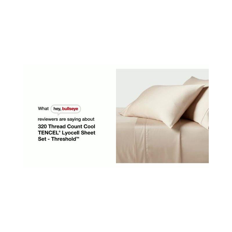 Twin/Twin XL 320 Thread Count Cool TENCEL® Lyocell Sheet Set Rose Ash - Threshold™: Satin Weave, OEKO-TEX Certified