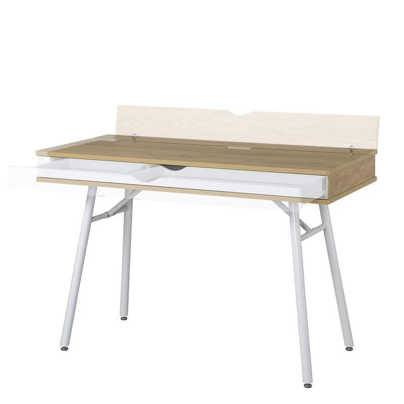 Modern Multi Storage Computer Desk with Cable Management - Techni Mobili: Laminated, Steel Legs