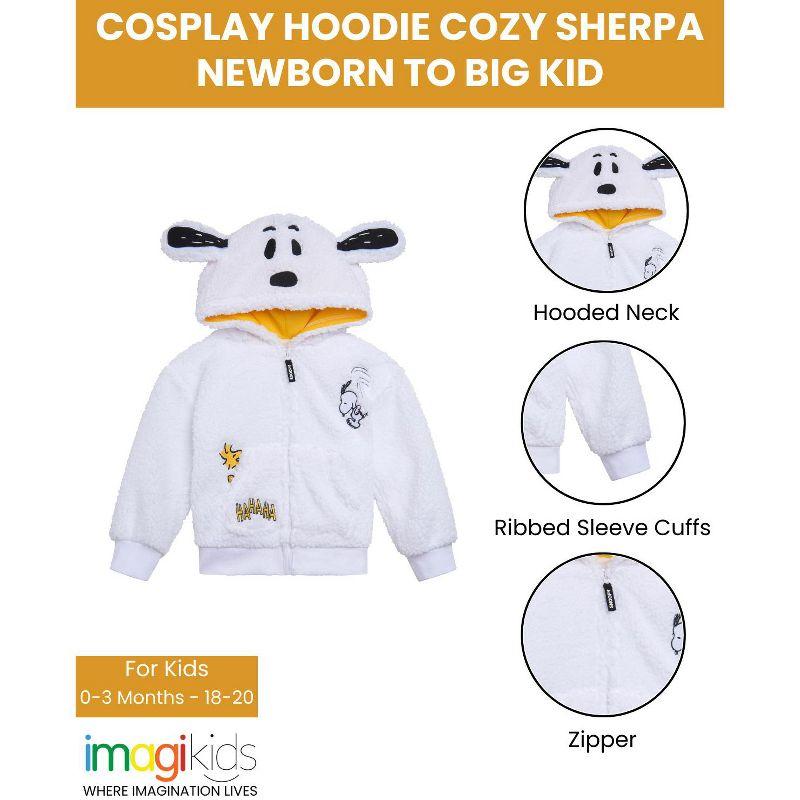 Snoopy Peanuts Woodstock Infant Baby Boys Cozy Faux Sherling Cosplay Hoodie White 18 Months