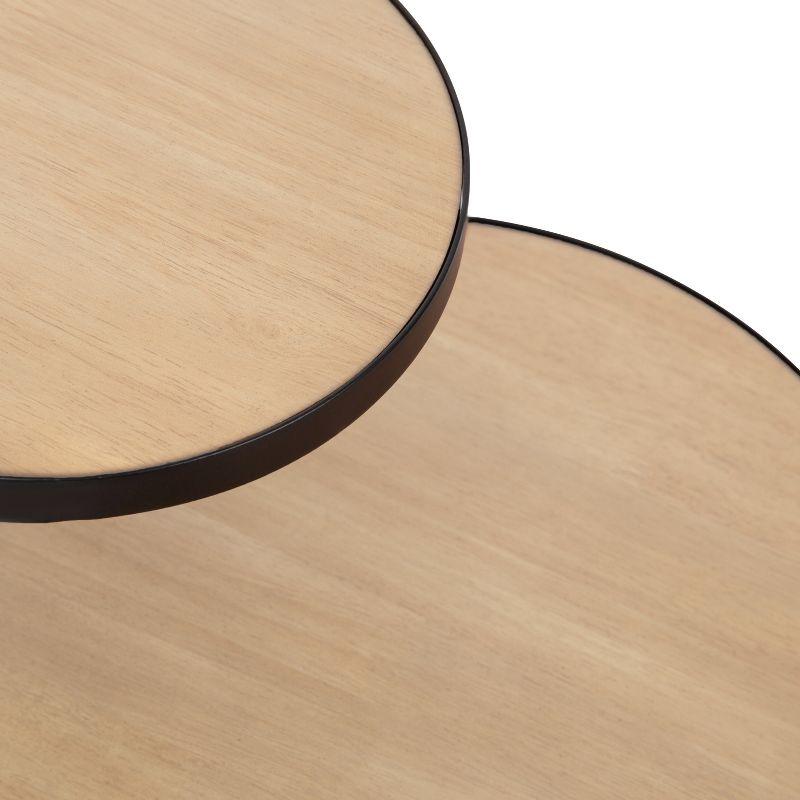 Kate and Laurel Peero Round Metal Side Table, 12x15x24, Natural and Black