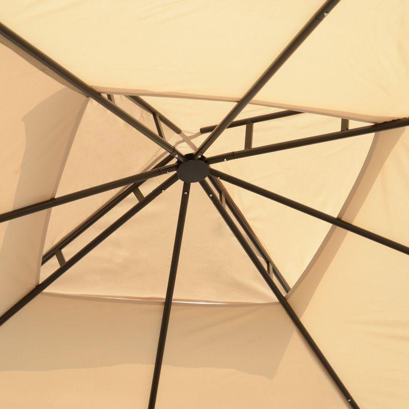 Outsunny 10' x 10' Steel Outdoor Patio Gazebo Canopy with Privacy Mesh Curtains, Weather-Resistant Roof, & Storage Trays