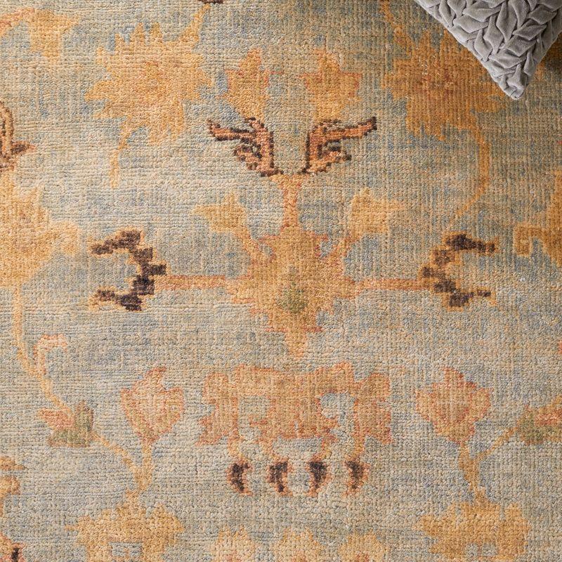 Oushak OSH112 Hand Knotted Runner Rug - Light Blue/Brown - 3'x10' - Safavieh.