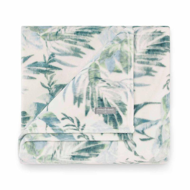 Tommy Bahama Home Wallpaper Leaves Plain Weave / Muslin Throw Blanket