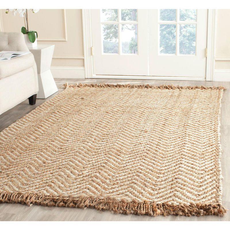 Natural Fiber NF458 Hand Woven Indoor Area Rug - Bleach/Natural - 6'x9' - Safavieh.