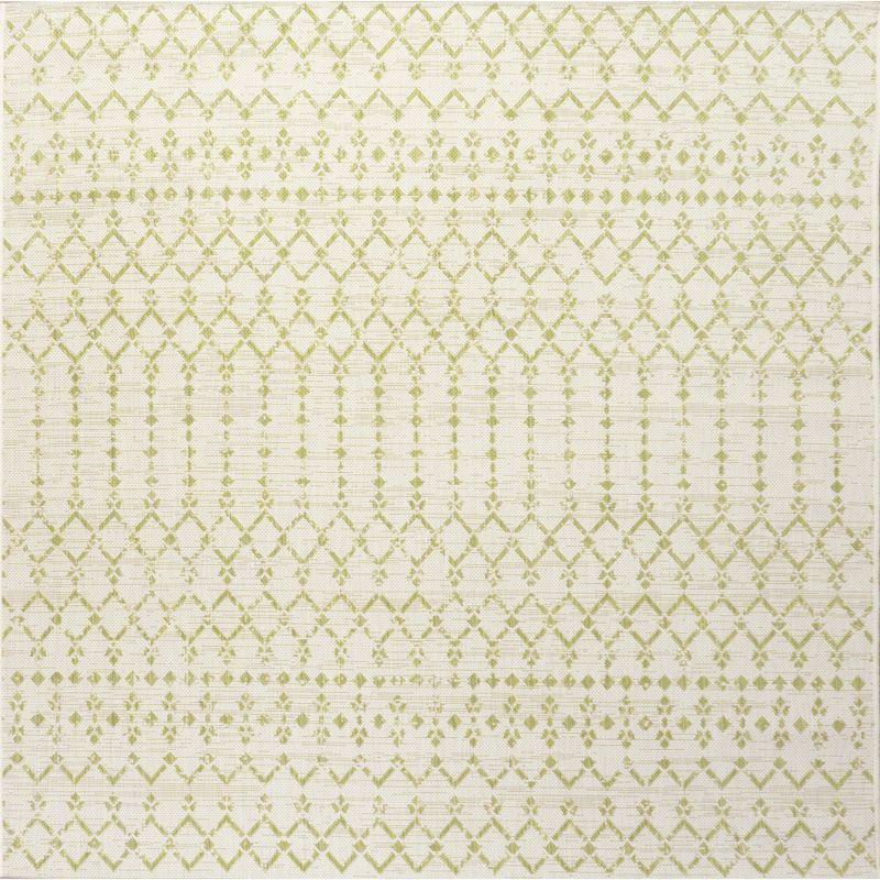 Ourika Moroccan Geometric Textured Weave Indoor/Outdoor Area Rug - JONATHAN Y