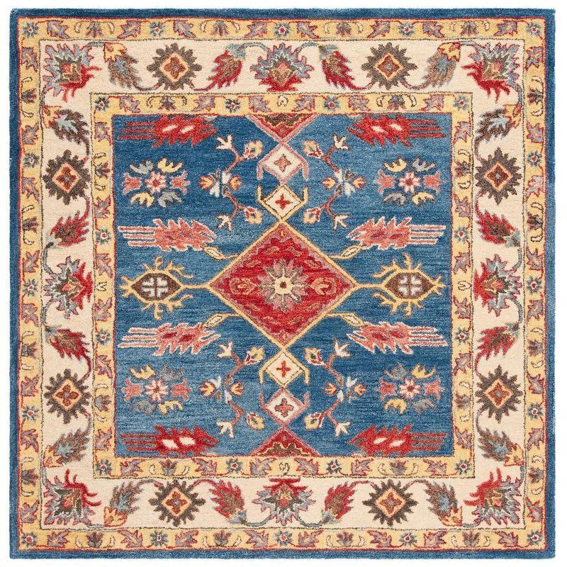 Antiquity AT506 Hand Tufted Area Rug - Blue/Red - 6'x6' - Safavieh.
