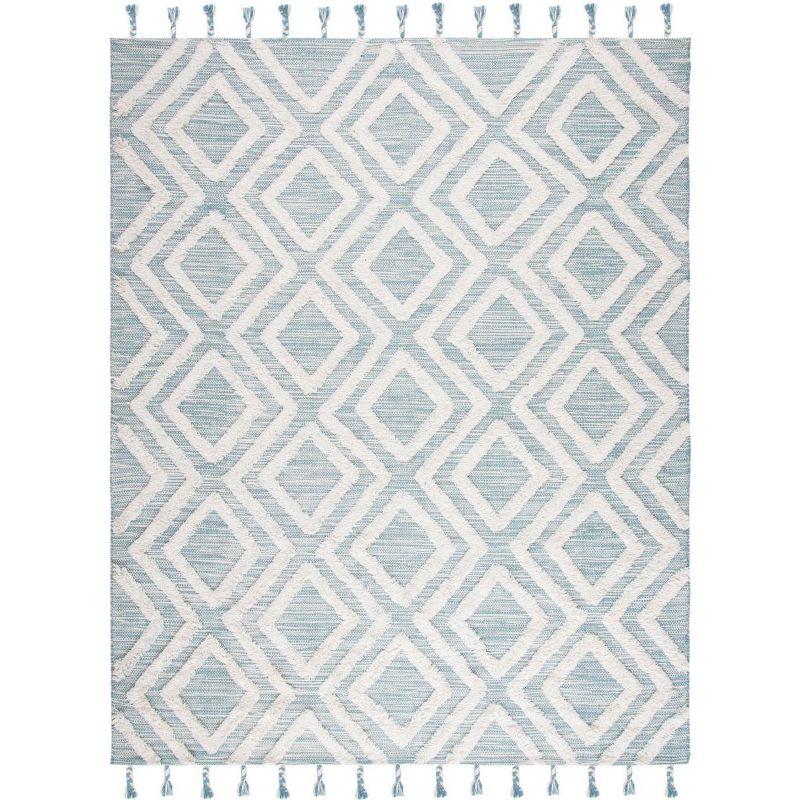 Kenya KNY331 Hand Tufted Area Rug - Aqua/Ivory - 8'x10' - Safavieh.