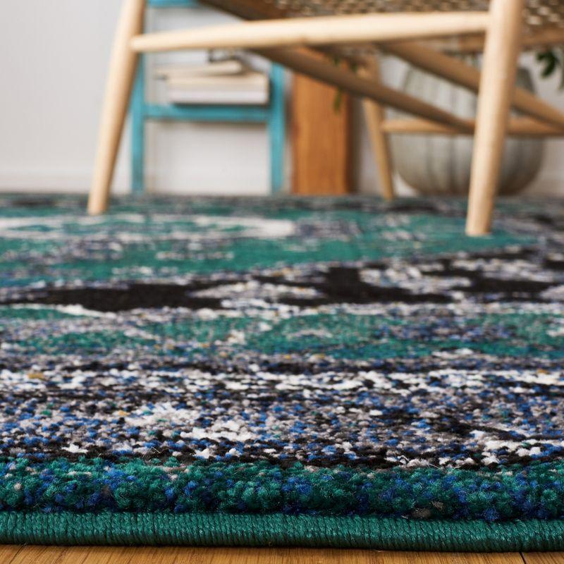 Vintage Hamadan VTH204 Power Loomed Indoor Area Rug - Green/Black - 5'3"x7'6" - Safavieh