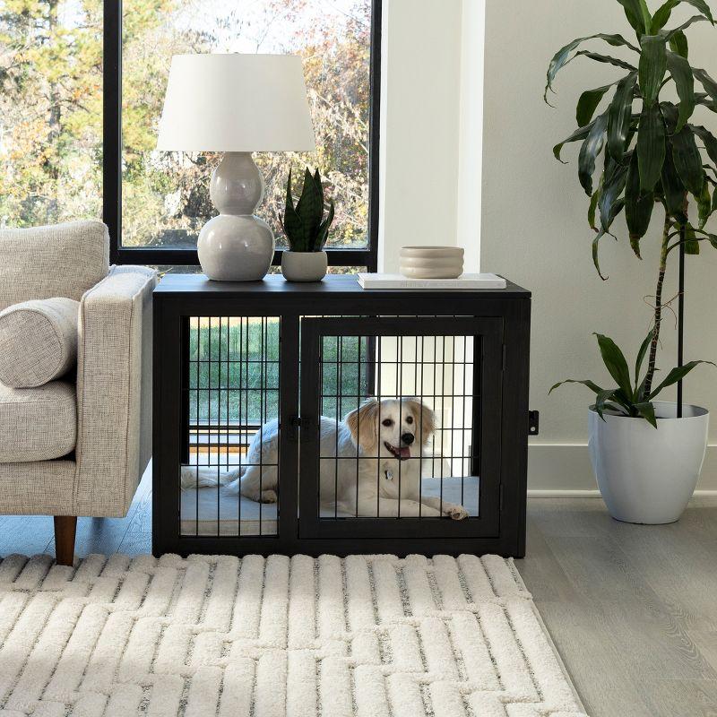 Pet Adobe Furniture-Style Dog Crate, Black