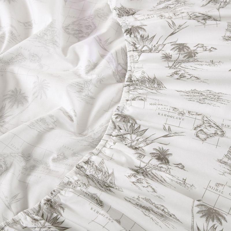 Tommy Bahama Vintage Map Brown Queen Sheet Set