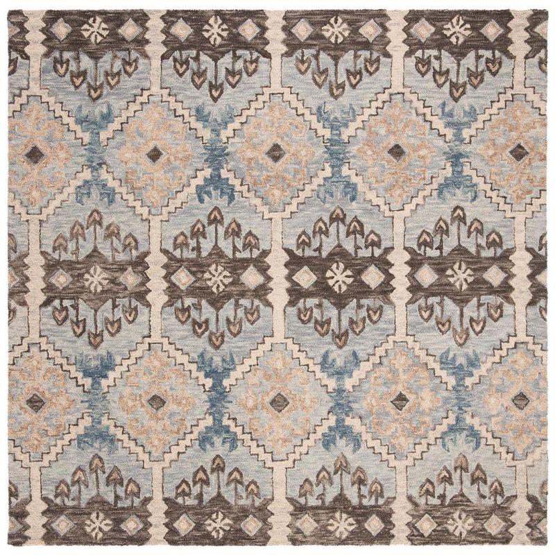 Aspen APN512 Hand Tufted Area Rug - Light Blue/Cream - 5'x5' - Safavieh.