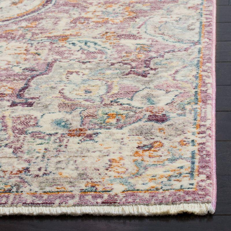 Illusion ILL711 Power Loomed Area Rug - Cream/Rose - 4'x4' - Safavieh