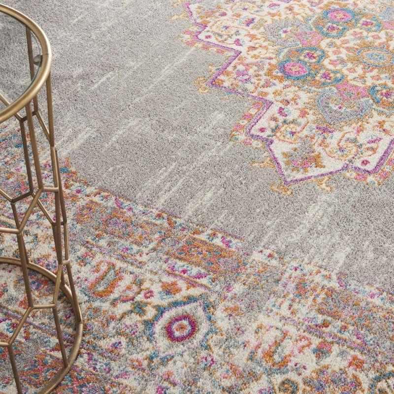 Nourison Passion Medallion Bohemian Indoor Rug Grey 12' x 15'