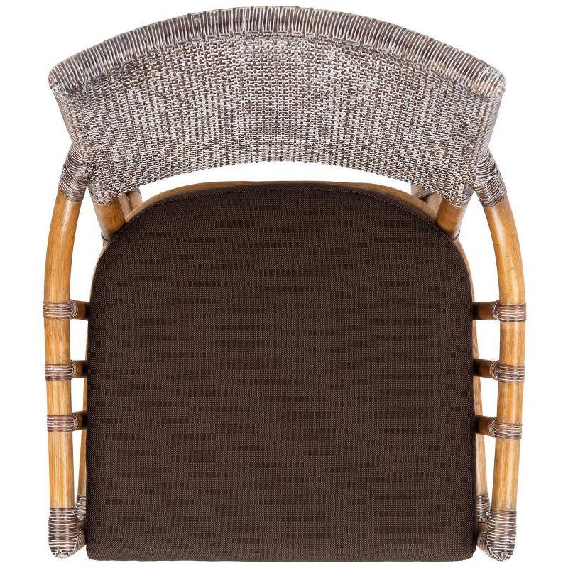 Donatella Rattan Chair - Brown White Wash/Dark Brown - Safavieh