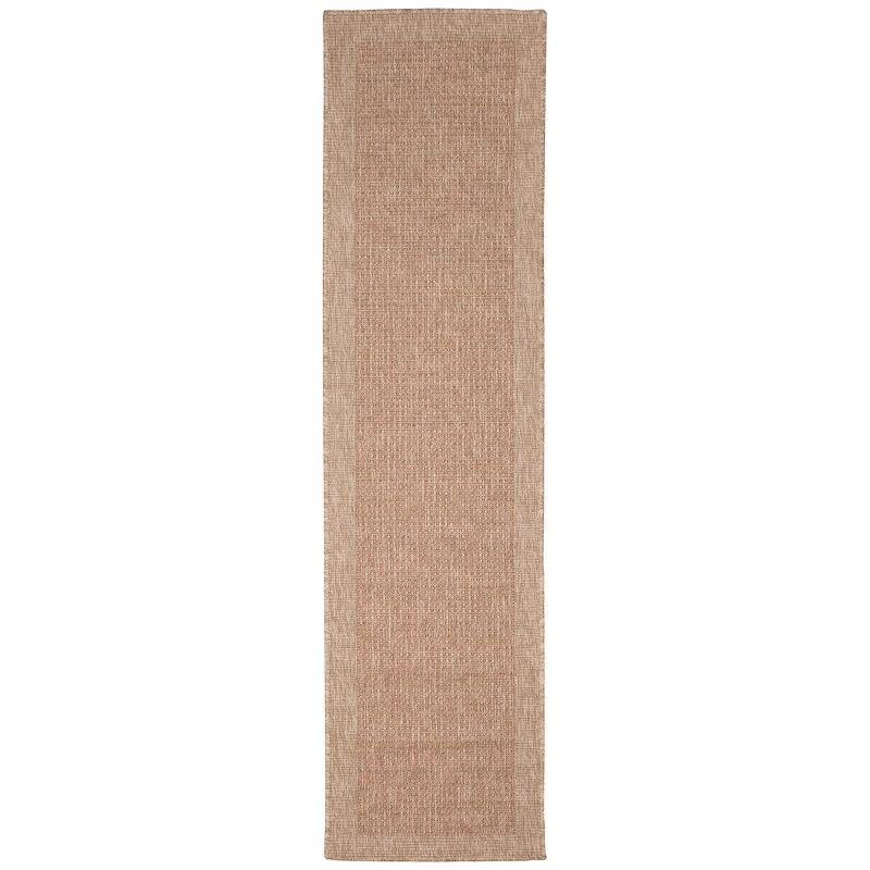 Liora Manne Sahara Texture Border Indoor/Outdoor Rug Terracotta 1'11" x 7'6".