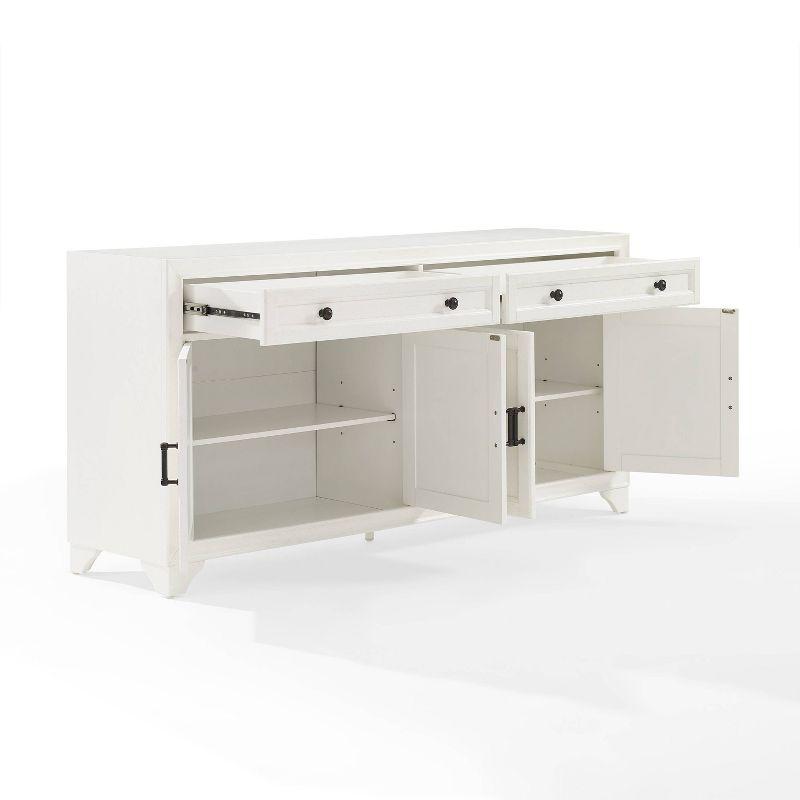 Tara Distressed White Modern Farmhouse Sideboard