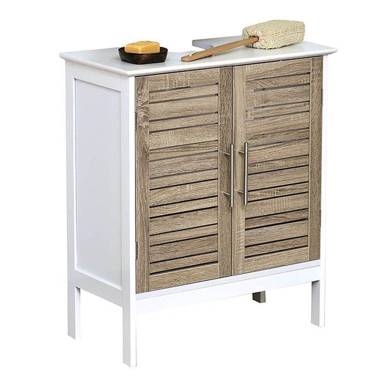 Evideco Stockholm Vanity Base Only Sink Floor Cabinet 2 Doors Oak-Colored