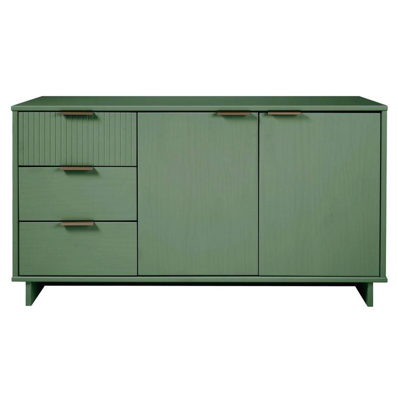 Granville Sage Green 55'' Modern Ribbed 3-Drawer Sideboard