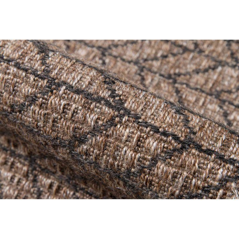 2'x6' Runner Como Ace Rug Tan - Momeni: Modern Geometric Indoor/Outdoor Medium Pile, All-Weather Design