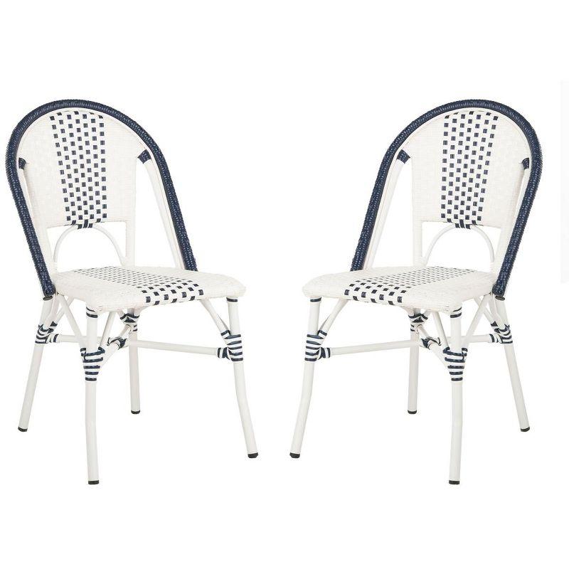 Zoya Chair (Set Of 2) - Indoor/Outdoor - PAT4037 - Blue/White - Safavieh
