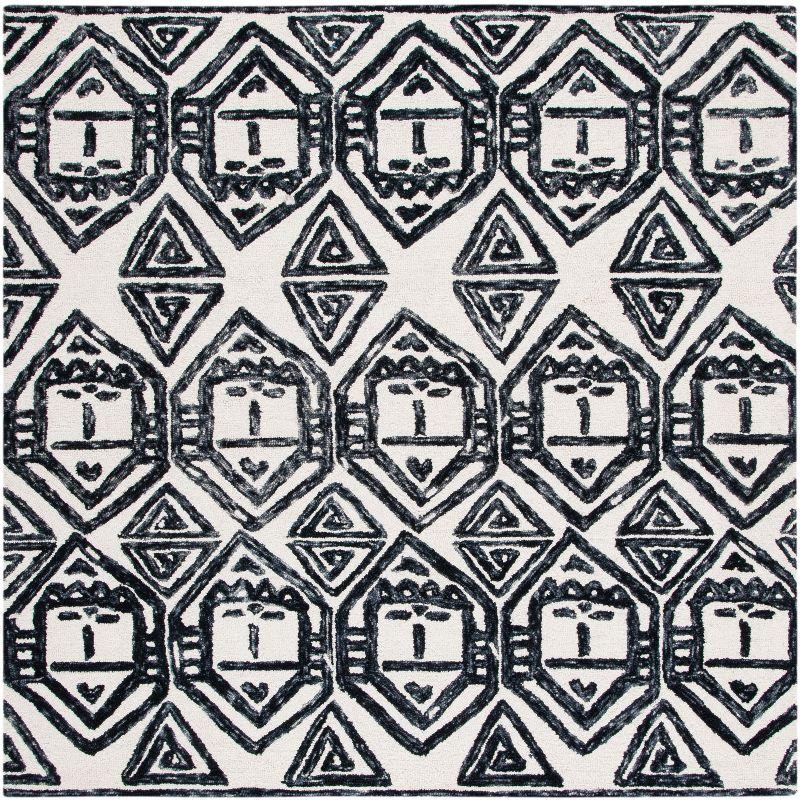 Metro MET404 Hand Tufted Area Rug - Black/Ivory - 6'x6' - Safavieh.