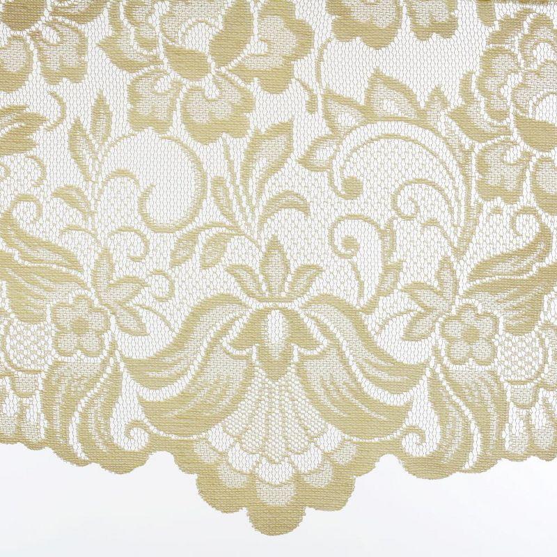 Habitat Limoges Sheer Rod Pocket Timeless Romantic Floral Lace Design Balloon Curtain 55" x 63" Ivory